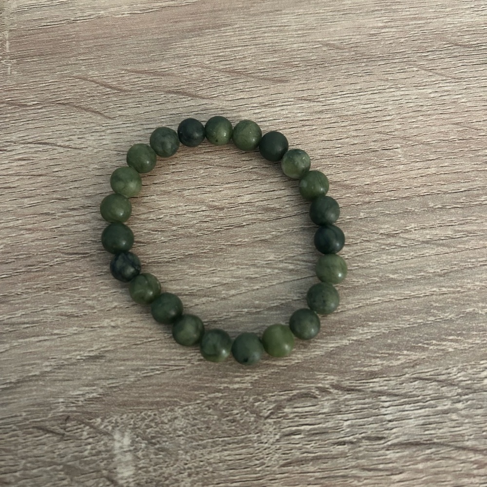 green beaded bracelet